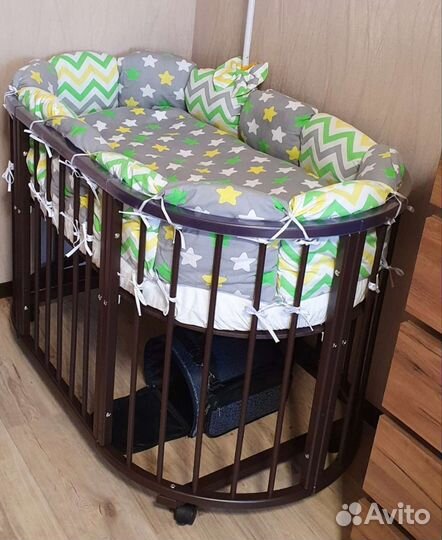 Детская кроватка трансформер (круглая/овальная)