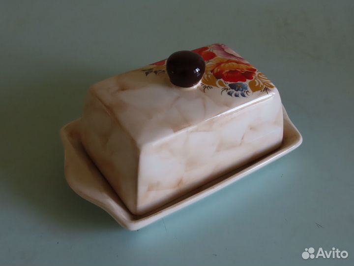 Масленка керамическая 450 мл Русский стиль