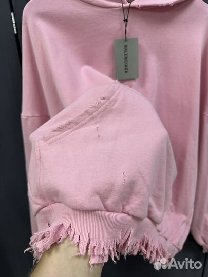 Рваная худи balenciaga oversize (унисекс)