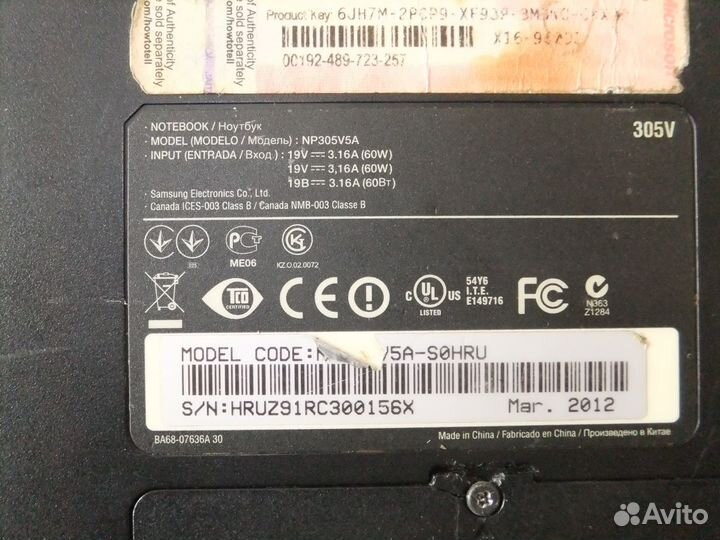 Samsung np305v5a на разбор