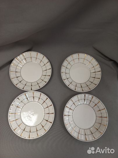 Блюдце Золотая сетка Вербилки Фарфор СССР