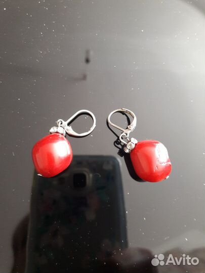 Серьги с гранатом