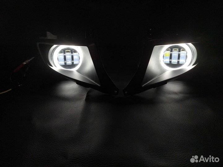 Комплект LED птф LADA Priora 2 с дхо Белый/Желтый