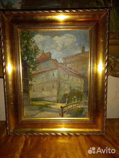 Антиквариат картина маслом на холсте