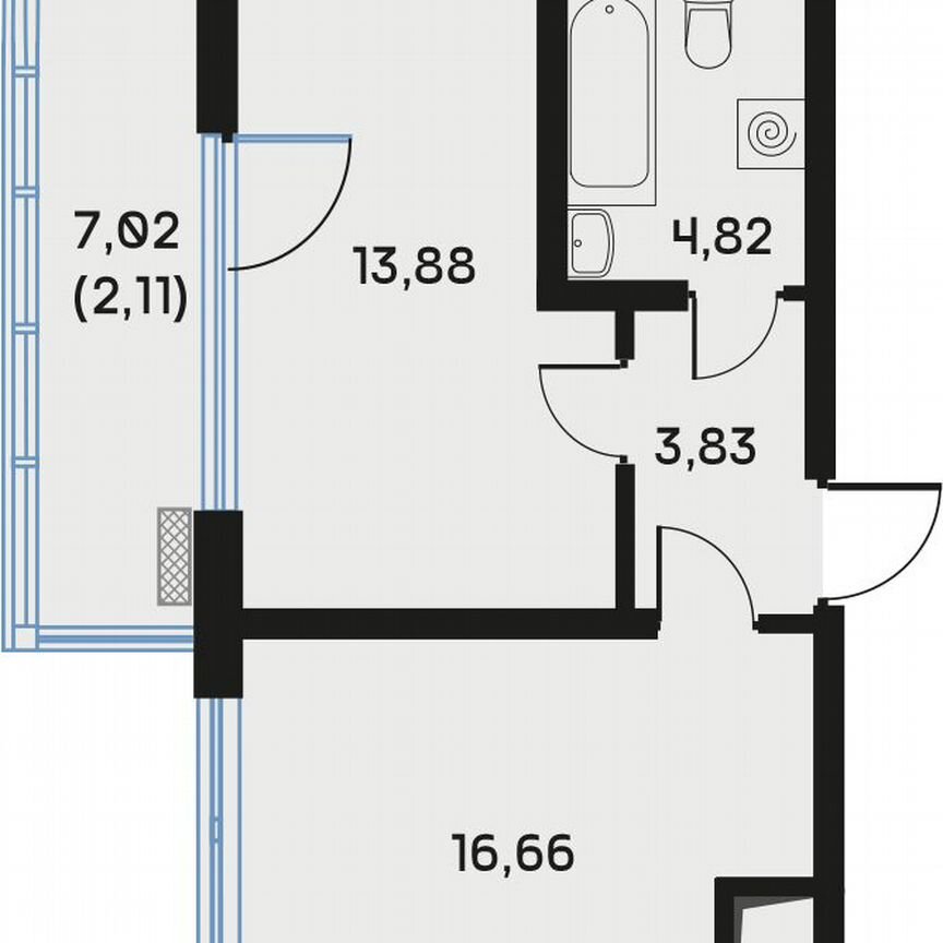 1-к. квартира, 40,5 м², 2/9 эт.