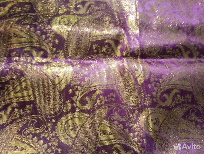 Парча золотая на натуральном шелке. Винтаж
