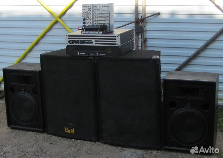 Колонки FA MC 2000W 4шт Усилители Микшер Микрофон