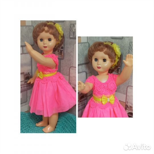 Кукла СССР ранняя, Оля 60 см, Минской фабрики Мир