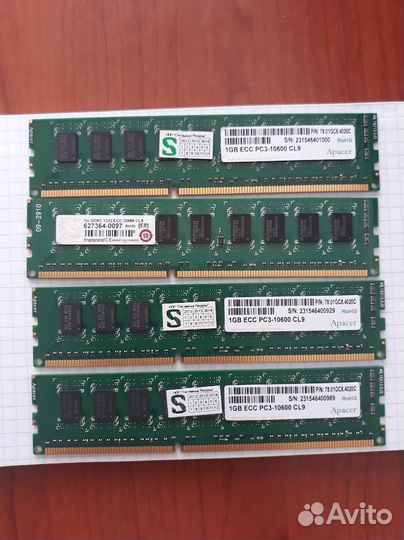 Оперативная память ddr3 1333 ECC CL9 4Гб х4шт