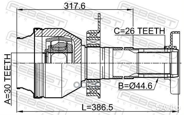 Шрус внутр передн правый VW transporter V 2311
