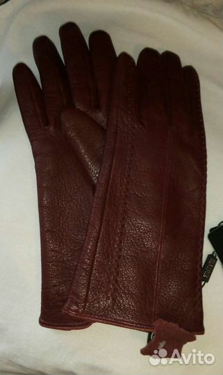 Перчатки женские кожаные новые