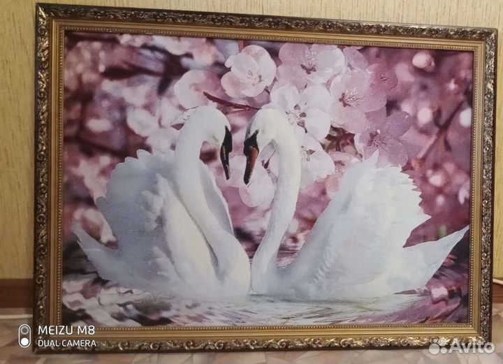 Картина гобелен Лебеди