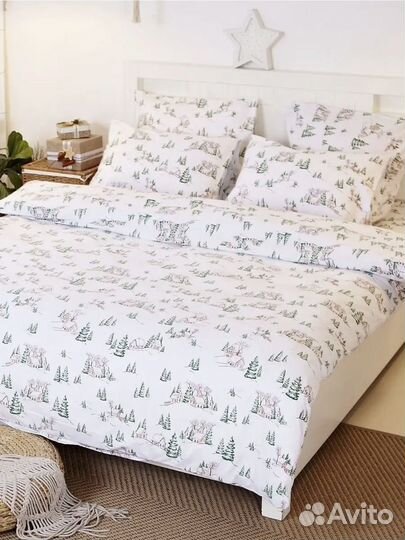 Постельное белье евро фланель