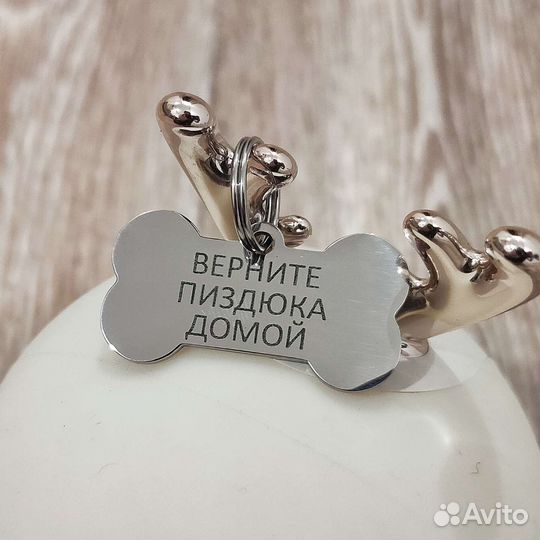 Адресник из нержавейки для собак и кошек