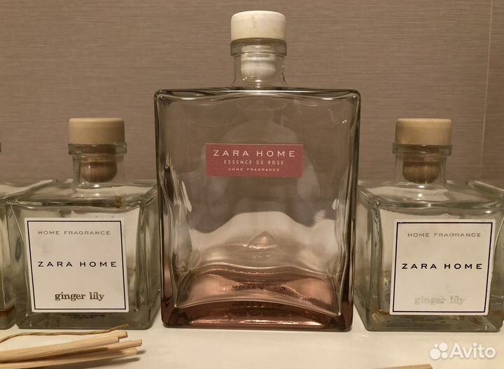 Флаконы Диффузоры Стекло Zara Home + Ротанг палочк