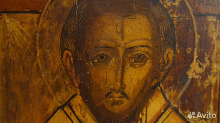 Антикварная икона Святой Тихон 19 век