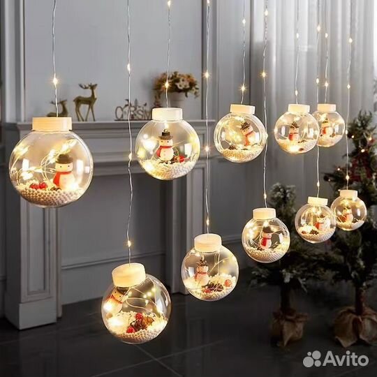 Гирлянда со снеговиком