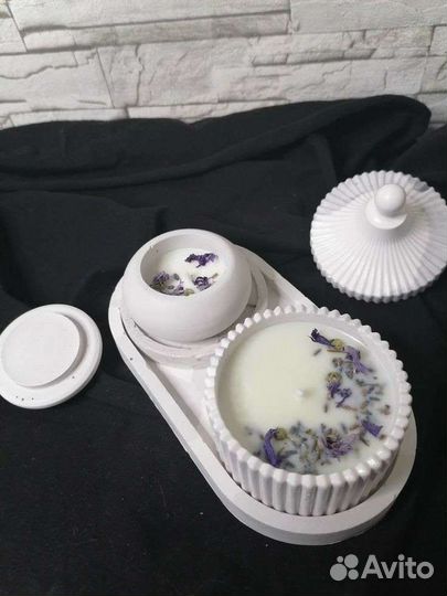 Свеча, свечи в гипсе, подарок