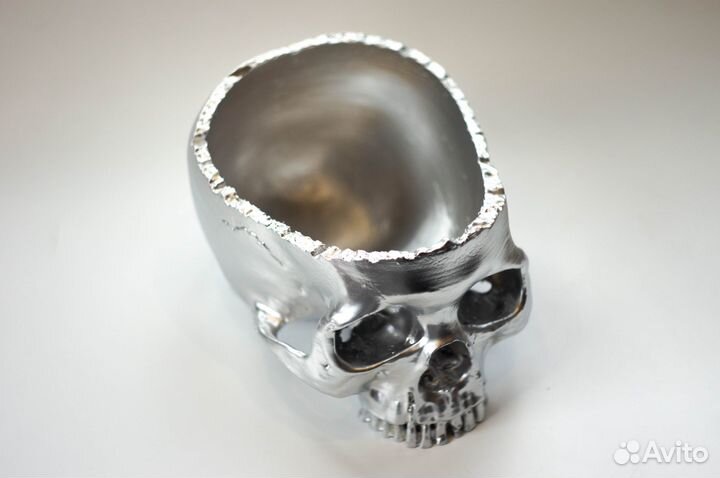 Чашка в виде черепа человека, чашка череп металл