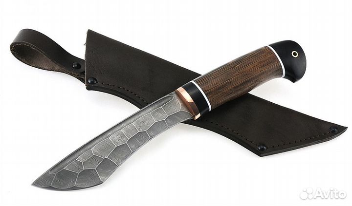 Нож Каратель сталь дамаск полный камень рукоять ве