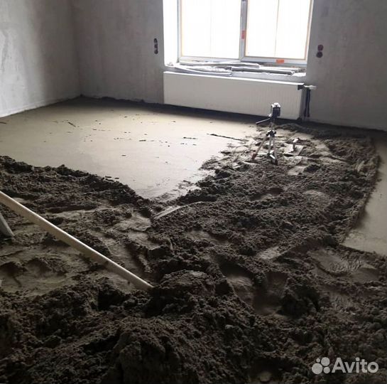 Полусухая стяжка пола. Минимальный объем от 50м2