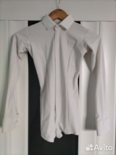 Белая рубашка боди для бальных танцев 146 - 152р