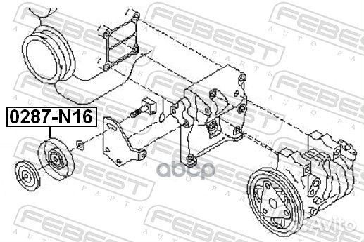 Ролик натяжной ремня кондиционера 0287N16 Febest
