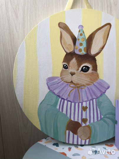 Картина акрилом «малышка в колпачке»