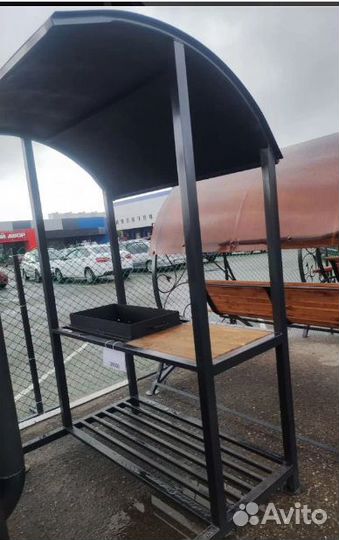 Мангал с крышей лофт