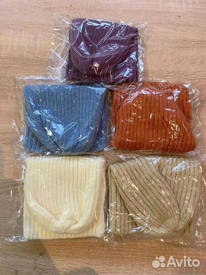 Шапка бини средней вязки Оптом t-7158