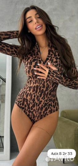 Боди женское леопардовое 42/48