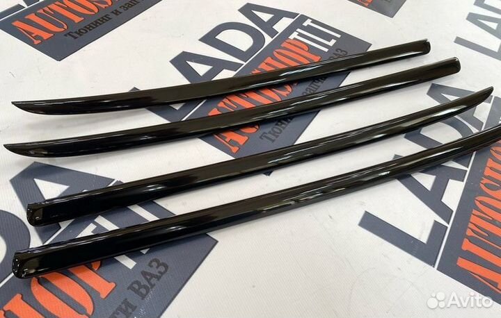 Молдинги Обивок Дверей на Лада Приора 2 Черный Лак