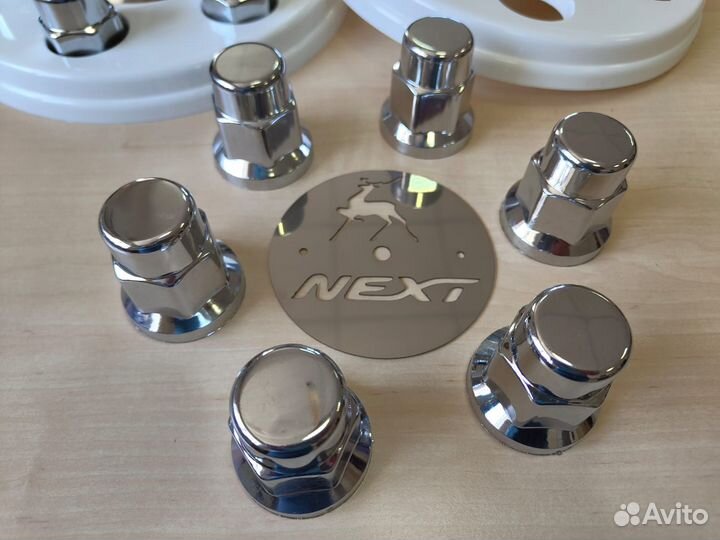 Колпаки газель белые + Хром + нержавейка