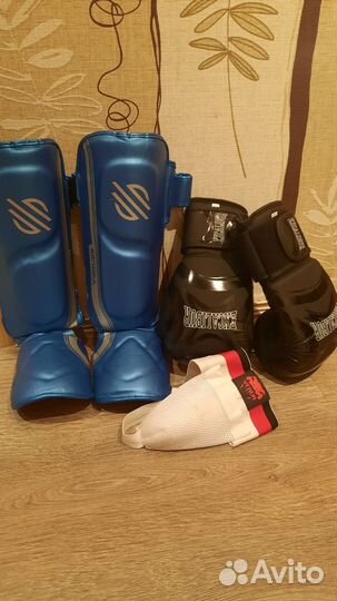 Защита голени+перчатки для бокс+ракушка