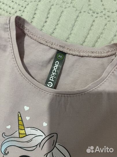 2 футболки для девочки crockid 80