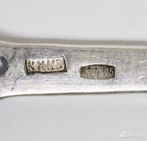 Ложки чайные 4 шт, серебро 875 пр,звезда, мкхк8, в