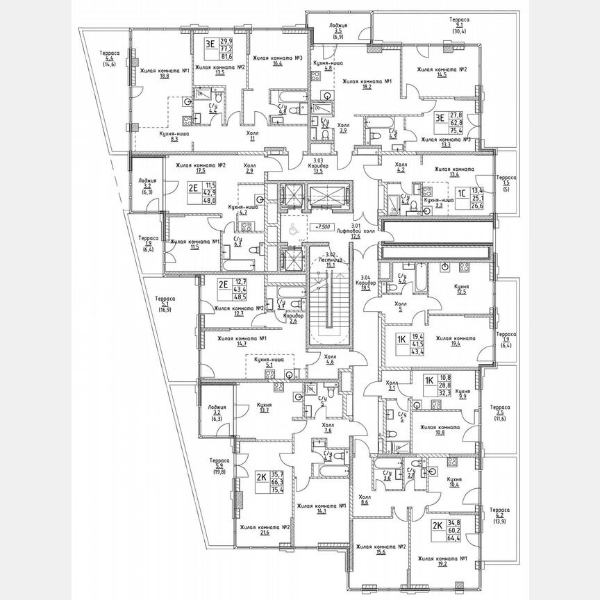 2-к. квартира, 60,2 м², 2/19 эт.