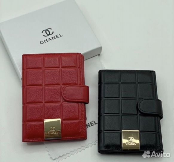 Обложка для автодокументов и паспорт Chanel кожа