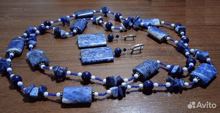 Бусы и серьги из лазурита, СССР