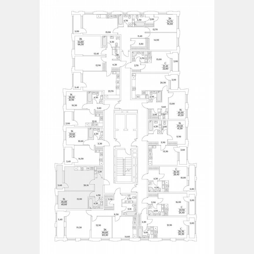 1-к. квартира, 48,6 м², 4/13 эт.