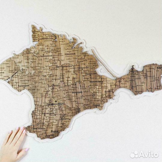 Карта Крыма из дерева