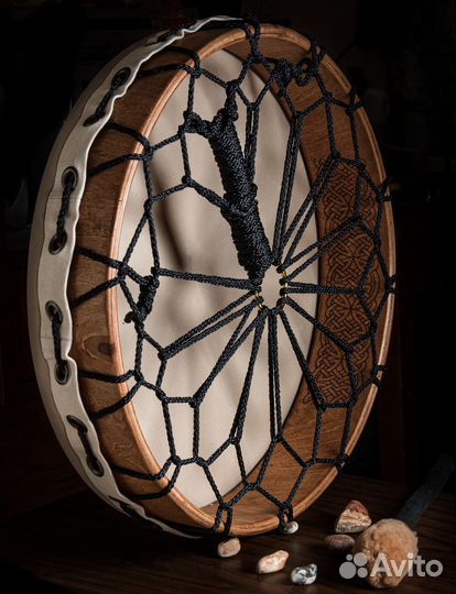 Бубен Shamanic synthetic drum Beige 50х50