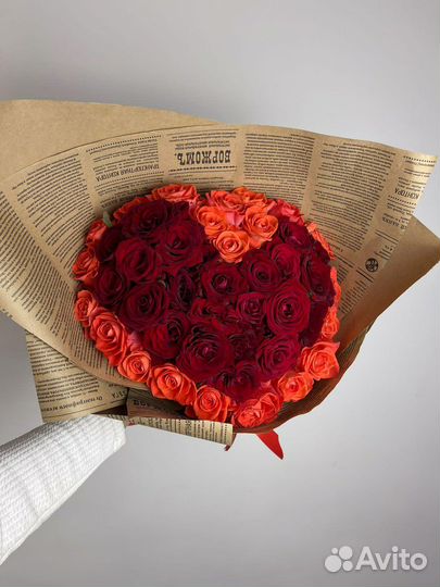 Сердце из роз