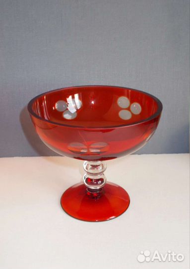 Ваза конфетница цветное стекло