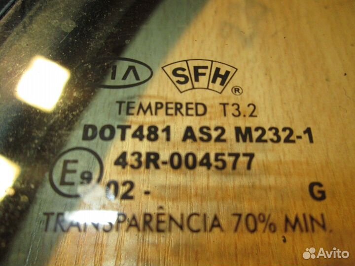 Стекло двери задней правой (форточка) (Kia Rio)