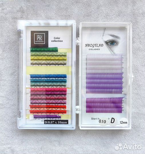 Цветные ресницы для наращивания, 4шт