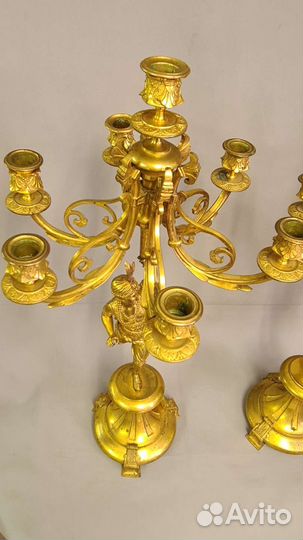 Старинные подсвечники 70 см Бронза 19 век