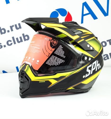 Шлем мотард Spark (Matt Black/Green, L)