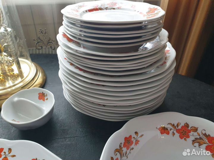 Набор столовой посуды сервиз bohemia чехословакия