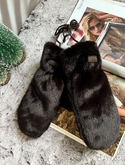 Варежки ugg шоколад норка